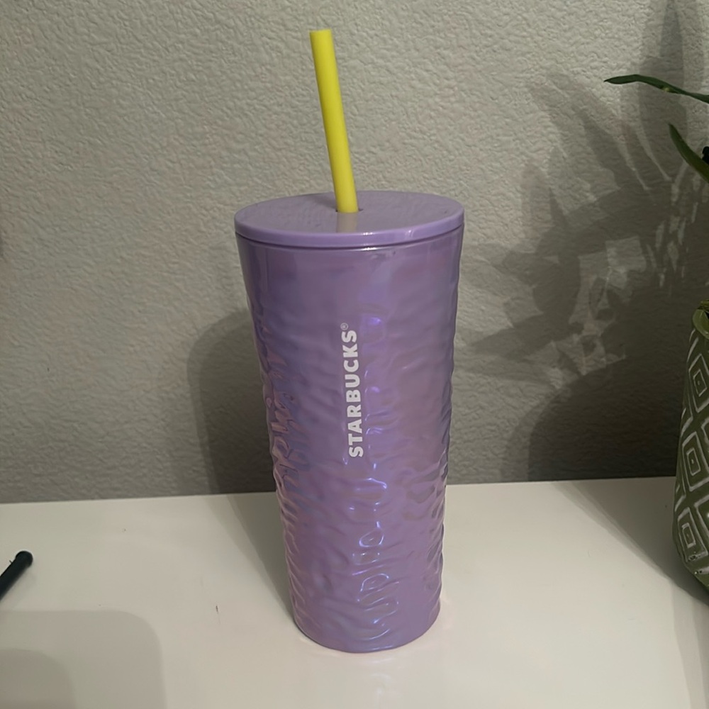 Purple glass ripple Starbucks cup 18oz